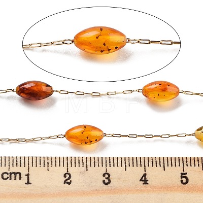 Handmade Oval Amber Beaded Chains CHS-P019-11G-1