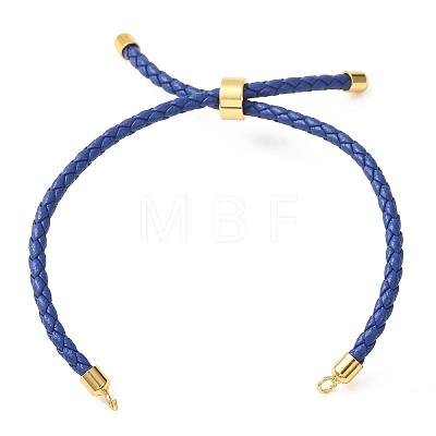 Adjustable Round Braided Microfiber Leather Cord Bracelet Making KK-CBAC260-01G-27-1