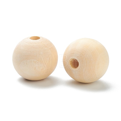 Natural Unfinished Wood Beads WOOD-XCP0001-19A-1
