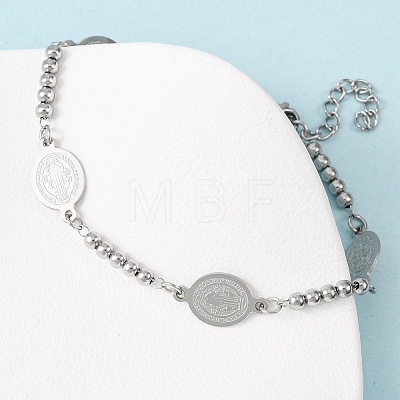 Religion 304 Stainless Steel Link Bracelets BJEW-F524-04A-P-1