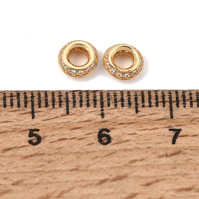 925 Sterling Silver Micro Pave Clear Cubic Zirconia Spacer Beads SE-CBAF1B2-18B-G-1