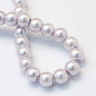 Baking Painted Pearlized Glass Pearl Round Bead Strands HY-Q003-10mm-25-1