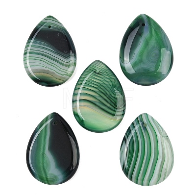 Natural Banded Agate Pendants GG-K002-02G-1