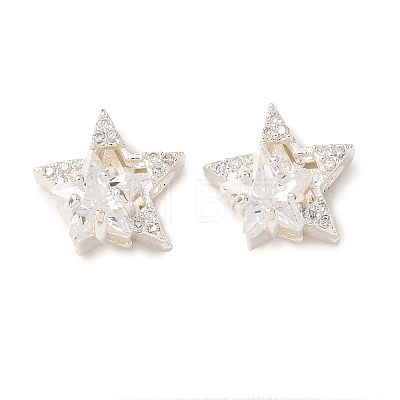Brass Micro Pave Clear Cubic Zirconia Beads CU-CBAEC99-30S-1