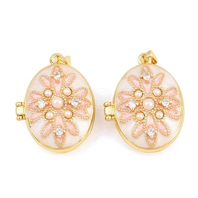 Brass Locket Pendants KK-D232-08G-1