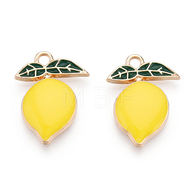 Golden Plated Alloy Enamel Pendants ENAM-T009-97-RS-1