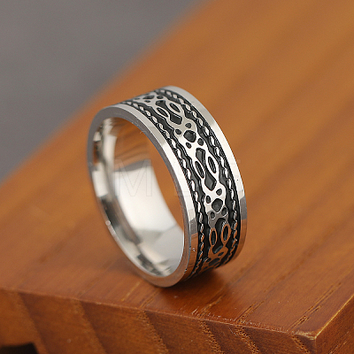 201 Stainless Steel Finger Rings for Men GF3329-7-1