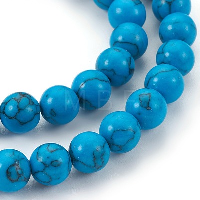 Synthetic Turquoise Beads Strands G-E511-02-10mm-1