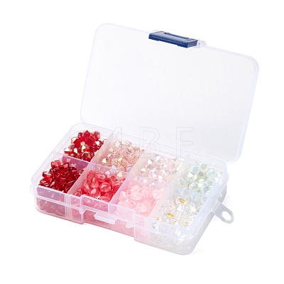 560Pcs 8 Style Transparent Spray Painted & Electroplate Transparent  Glass Beads GLAA-LS0001-07-1