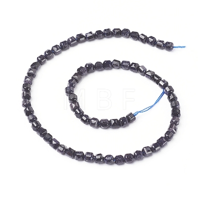 Synthetic Blue Goldstone Beads Strands G-I270-08-1