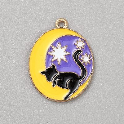 Zinc Alloy Enamel Pendants FIND-CJC0437-008B-1