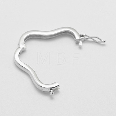 Anti-Tarnish Rhodium Plated 925 Sterling Silver Twister Clasps STER-E056-025P-1