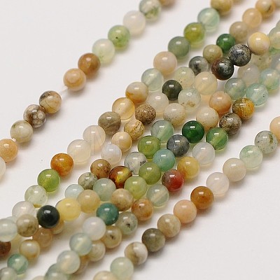 Natural Indian Agate Bead Strands G-A130-3mm-K12-1