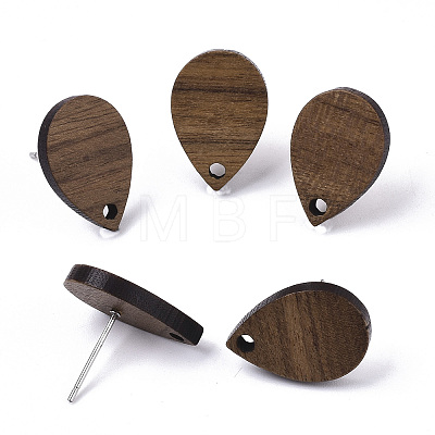 Walnut Wood Stud Earring Findings LS-X-MAK-N033-007-1