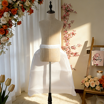 Polyester & Steel Wire Half Oval Wedding Dress Petticoat for Women DIY-WH0591-492A-1
