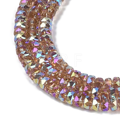 Electroplate Glass Beads Strands GLAA-Q105-03D-1