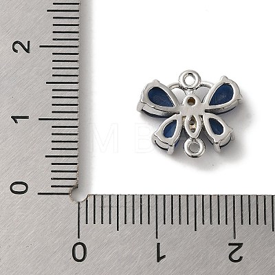 Rack Plating Brass Pave Clear Cubic Zirconia Butterfly Links Connector Charms KK-A229-10P-1