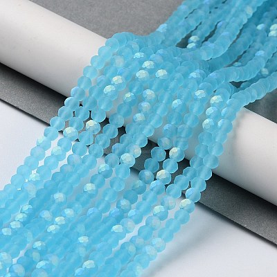 Transparent Glass Beads Strands EGLA-A044-T6mm-MB08-1