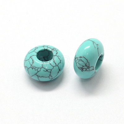 Synthetic Turquoise European Large Hole Beads X-G-Q442-15-1