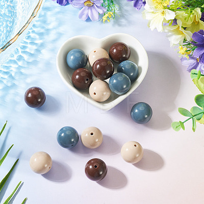 15Pcs 3 Colors Opaque Acrylic Beads SACR-TADJ0001-04-1