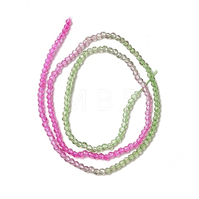 Transparent Gradient Color Glass Beads Strands GLAA-H021-01A-01-1