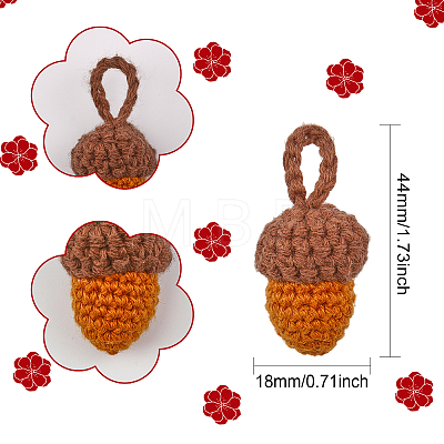 Crochet Woolen Yarn Acorns Pendant Decorations DIY-CA0005-51-1