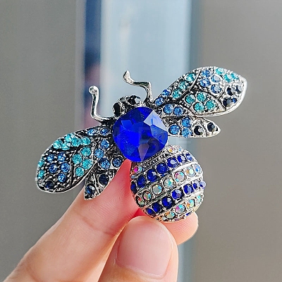 Alloy Rhinestone Brooch for Backpack Clothes PW-WG87504-02-1