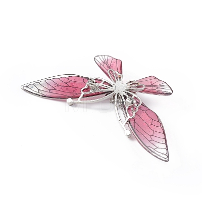 Bling Resin Butterfly Brooch Pin with Crystal Rhinestone JEWB-P016-04P-02-1