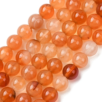 Natural Carnelian Beads Strands G-N0006-8mm-17-1