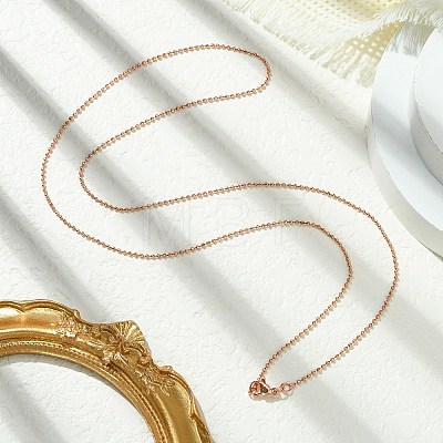 1.5mm Rack Plating Brass Ball Chain Necklaces for Women Men MAK-L044-62RG-1