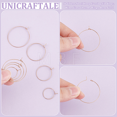 Unicraftale 40Pcs 4 Style 316L Surgical Stainless Steel Hoop Earring Findings STAS-UN0053-40-1