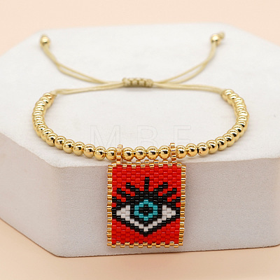 Handmade Glass Seed Bead Charm Bracelets PX3298-6-1