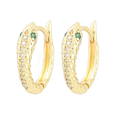 Brass Micro Pave Cubic Zirconia Hoop Earrings KK-CBAD104-04G-B-1