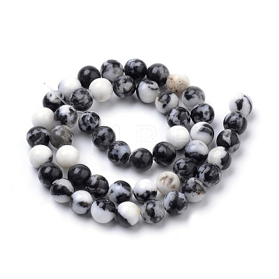 Natural Zebra Jasper Beads Strands G-S259-39-8mm-1