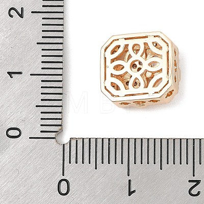 Brass Micro Pave Cubic Zirconia Beads KK-K297-31G-01-1