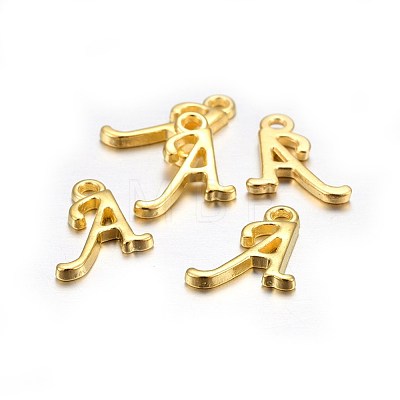Golden Plated Alloy Letter Pendants X-PALLOY-J718-01G-A-1