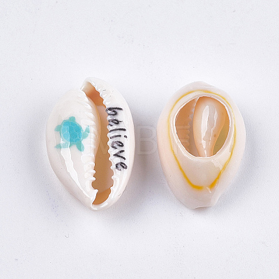 Printed Cowrie Shell Beads LS-SHEL-S276-10A-1