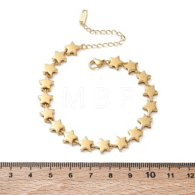 304 Stainless Steel Star Link Chains Bracelets for Women SA-CBA4051-01G-1