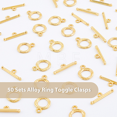 50 Sets Alloy Ring Toggle Clasps FIND-DC0002-77-1