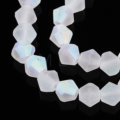 Imitate Austrian Crystal Bicone Frosted Glass Beads Strands GLAA-F029-TM3mm-A13-1