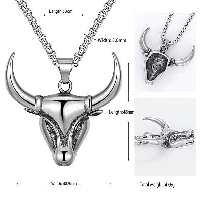 Vintage 304 Stainless Steel Pendant Necklaces WG47F5F-01-1
