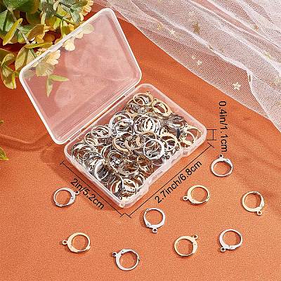 100Pcs 2 Colors 304 Stainless Steel Leverback Earring Findings STAS-BBC0001-46-1