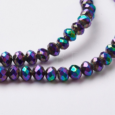Electroplate Glass Beads Strands EGLA-F124-FP-02-1