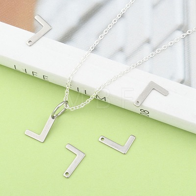 Tarnish Resistant 304 Stainless Steel Letter Charms STAS-O072-L-1