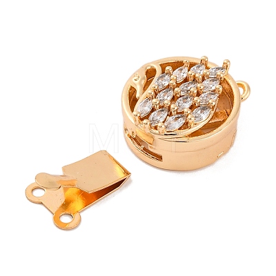 Brass Micro Pave Clear Cubic Zirconia Box Clasps KK-C076-10G-1