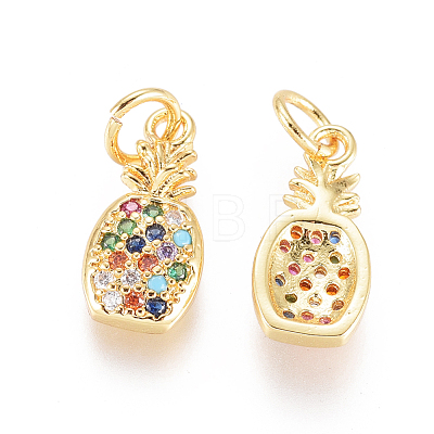 Brass Micro Pave Cubic Zirconia Pendants ZIRC-L093-27G-1