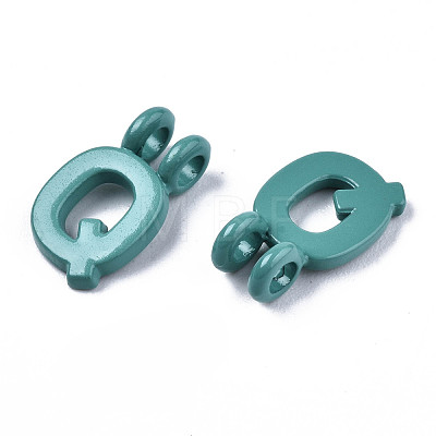 Spray Painted Alloy  2-Loop Link Pendants X-PALLOY-T075-48Q-RS-1