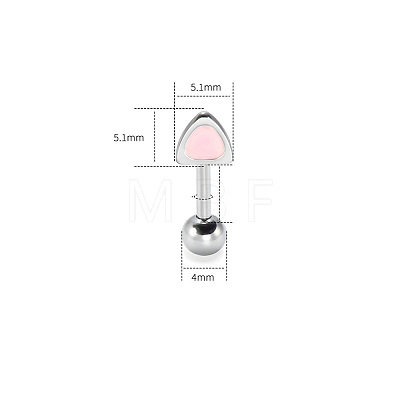 316L Surgical Stainless Steel Enamel Pink Cat Ear Shaped Cartilage Earrings for Women FS-WGA9D26-05-1