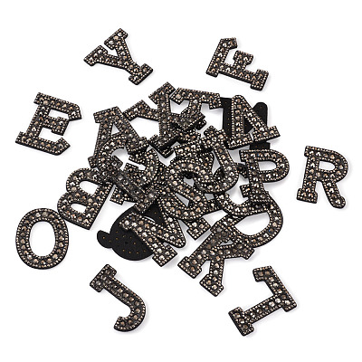 Alphabet Resin Rhinestone Patches DIY-TAC0005-45H-1