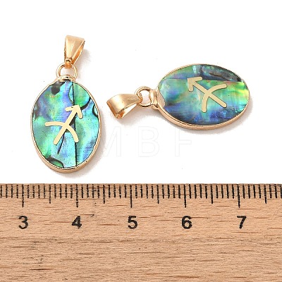 Constellation Natural Paua Shell Pendants KK-P265-01G-01-1